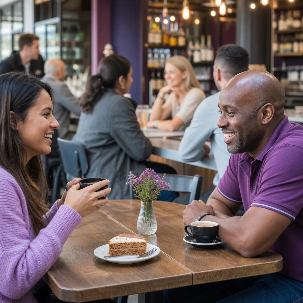 Adults chatting during a local evening class in the West Midlands